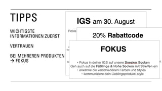 TIPPS
WICHTIGSTE
INFORMATIONEN ZUERST
VERTRAUEN
BEI MEHREREN PRODUKTEN
à FOKUS
 