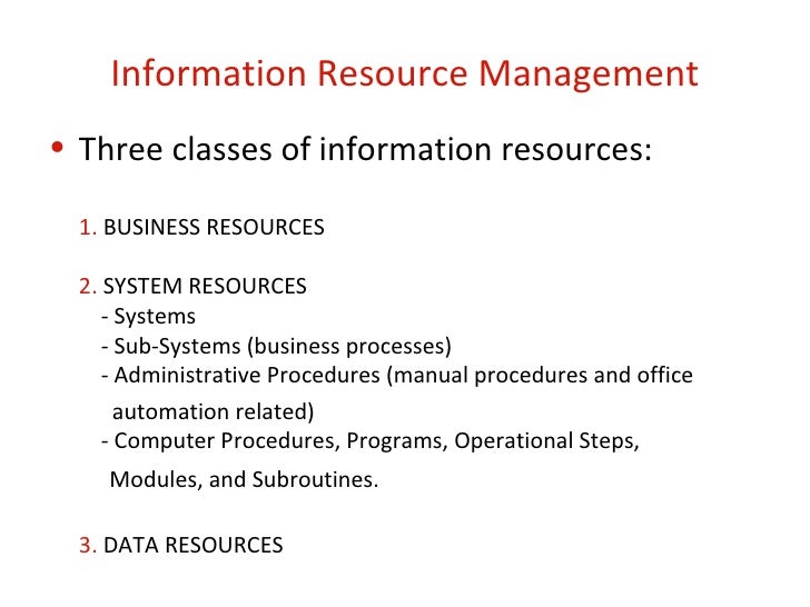 Information Resources Management