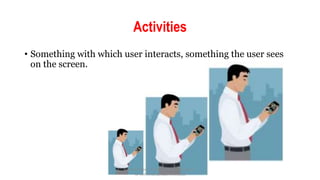Activities
• Something with which user interacts, something the user sees
on the screen.
Farrukh Ehsan – Superior University Lahore -
farrukh.ehsan@superior.edu.pk
 