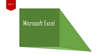 UNIT 5
Microsoft Excel
 