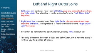Join Keyword w5s1_QueryingMultipleTables in relational database | PPTX