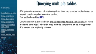 w5s2_QueryingMultipleTables in relational database | PDF