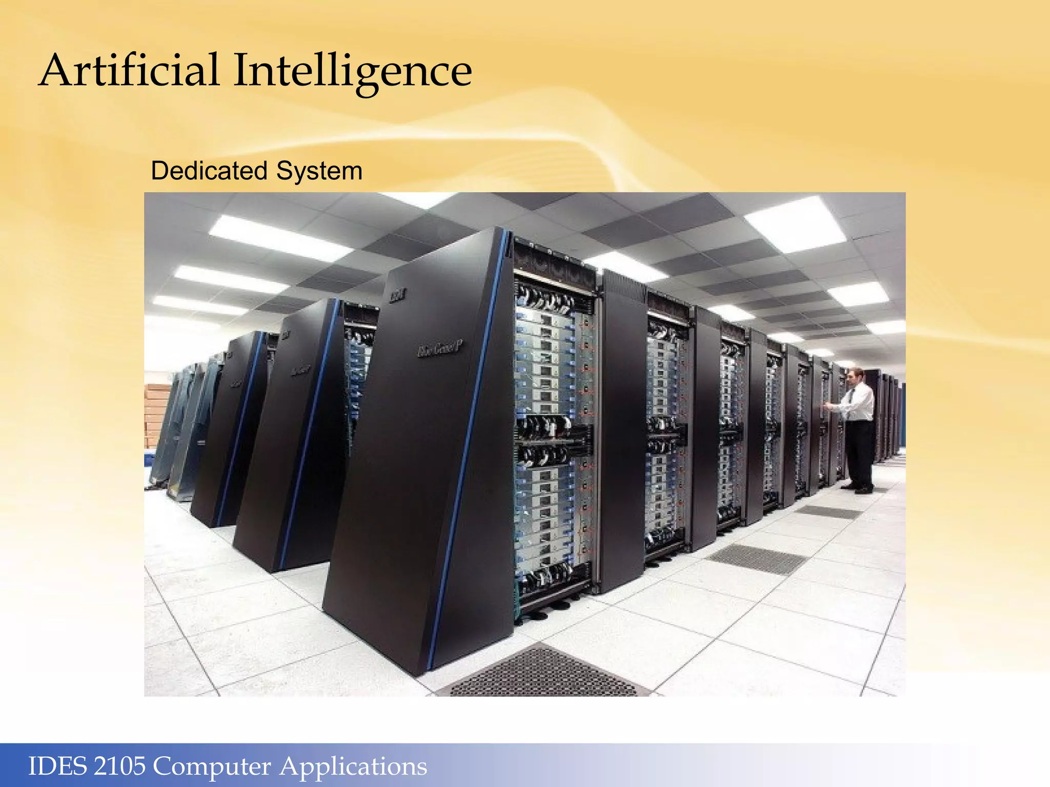 IDES 2105 Computer Applications
Artificial Intelligence
Dedicated System
 