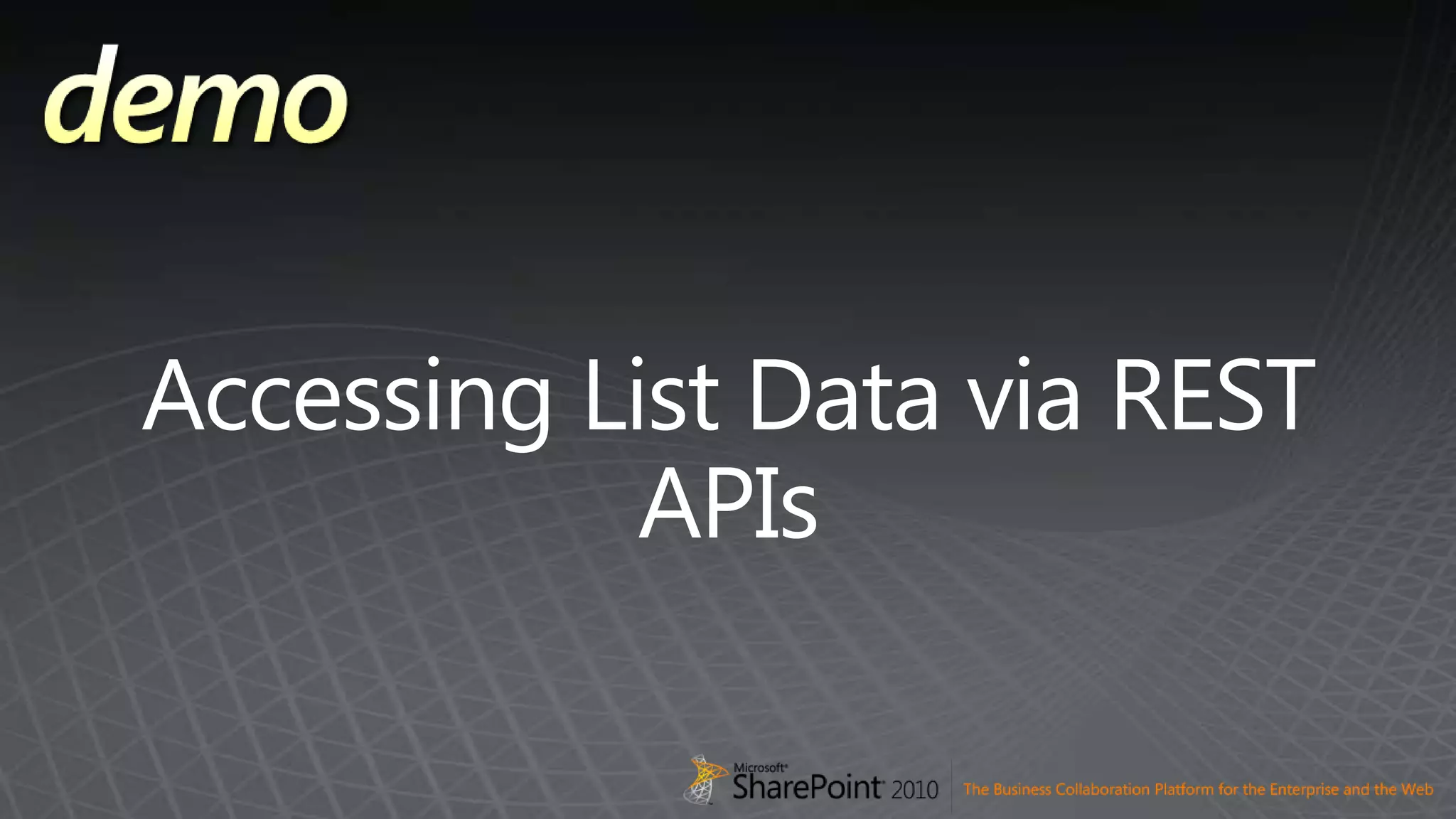 Accessing List Data via REST APIs