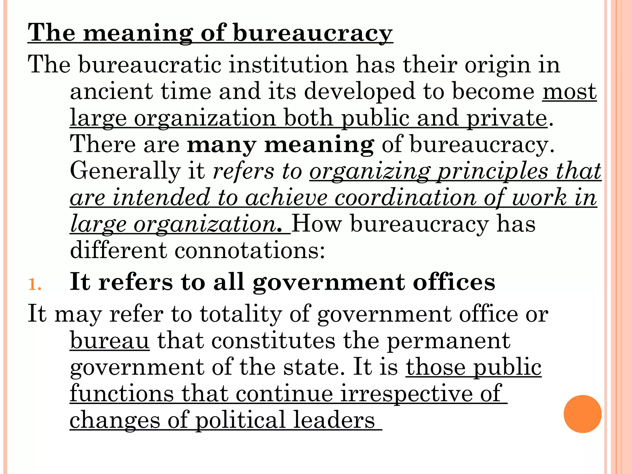 Understanding Bureaucracy in Public Administration | PPT