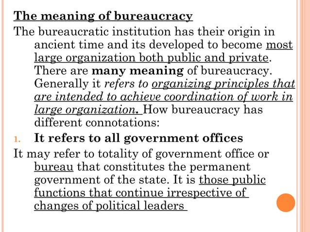 Understanding Bureaucracy in Public Administration | PPT | Political ...