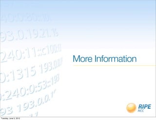 More Information




Tuesday, June 5, 2012
 