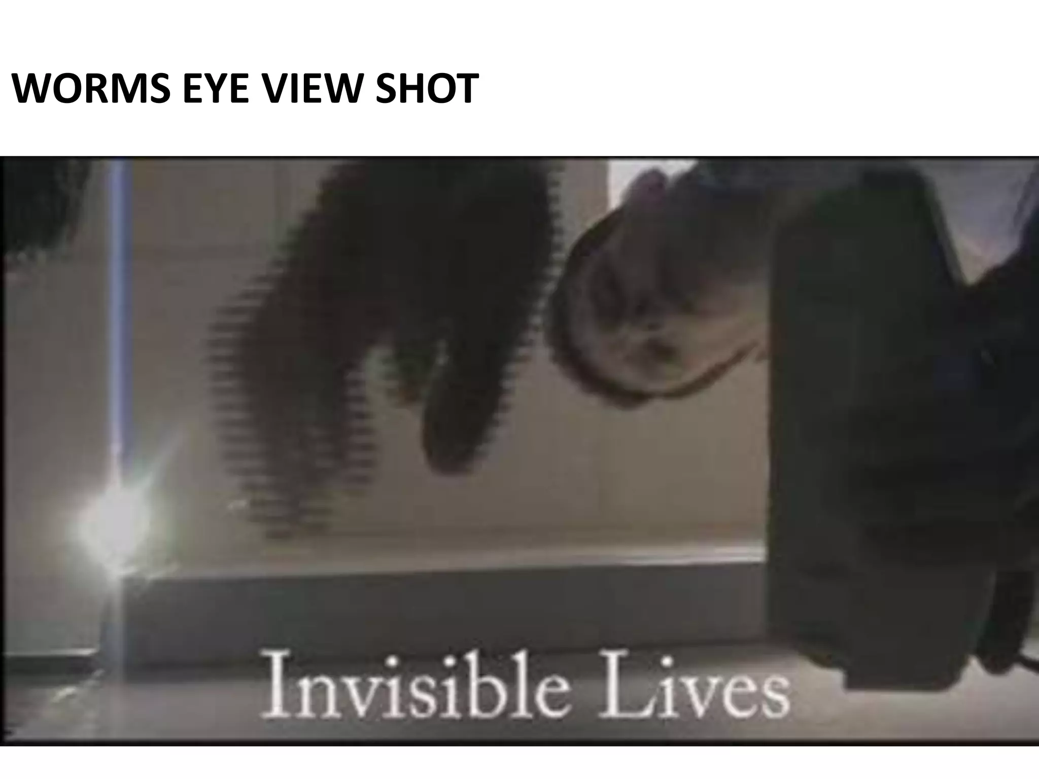 WORMS EYE VIEW SHOT
 