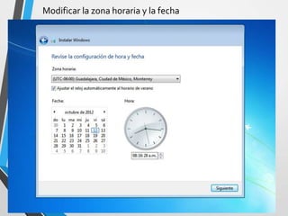Modificar la zona horaria y la fecha
 