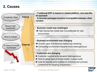 2. CausesIT Consulting - SAP-ASAP action!!! Traditional ERP is based on closed platform, one-size-fits-all approach