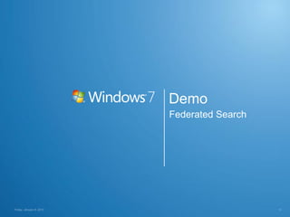 Demo Federated Search Thursday, July 23, 2009 