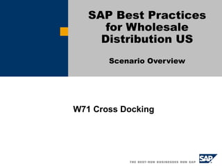 SAP Best Practices for Wholesale Distribution US Scenario Overview W71 Cross Docking 