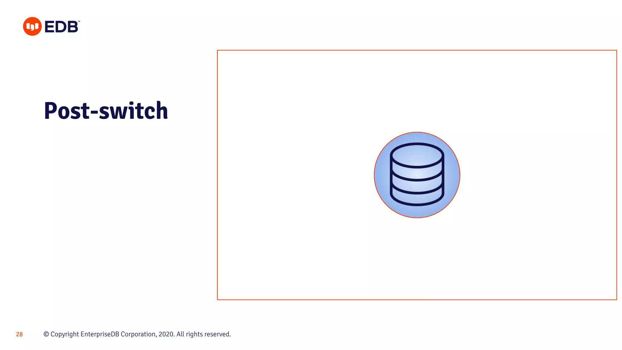 © Copyright EnterpriseDB Corporation, 2020. All rights reserved.28
Post-switch
 