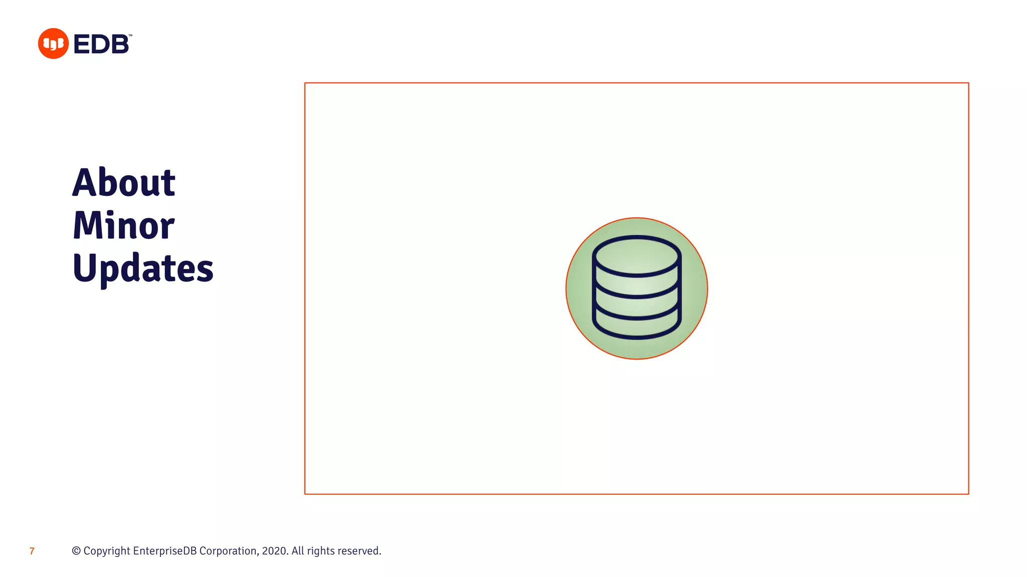 © Copyright EnterpriseDB Corporation, 2020. All rights reserved.7
About
Minor
Updates
 