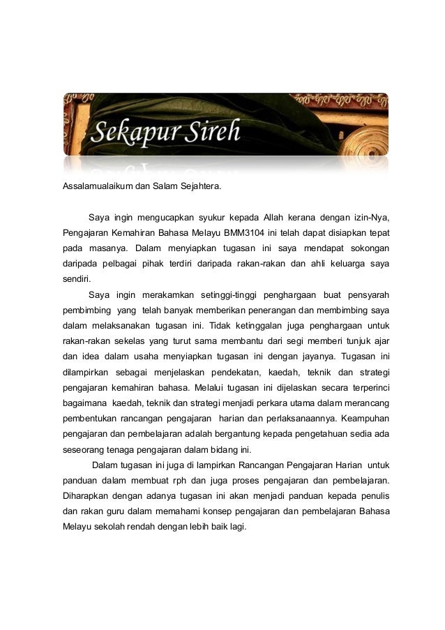 Tugasan Bmm 3104 Pengajaran Kemahiran Bahasa Melayu