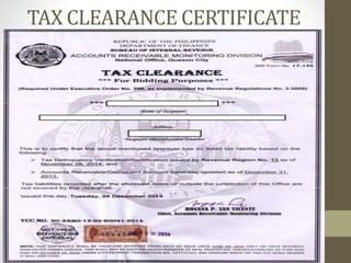 TAX CLEARANCE CERTIFICATE
 