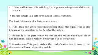 WRITING A FEATURE ARTICLE IN ENGLISH 5.pptx