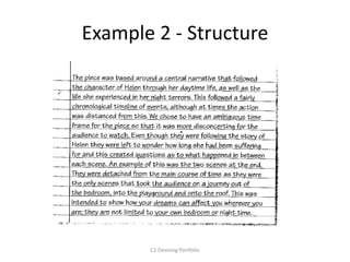 Example 2 - Structure
C1 Devising Portfolio
 