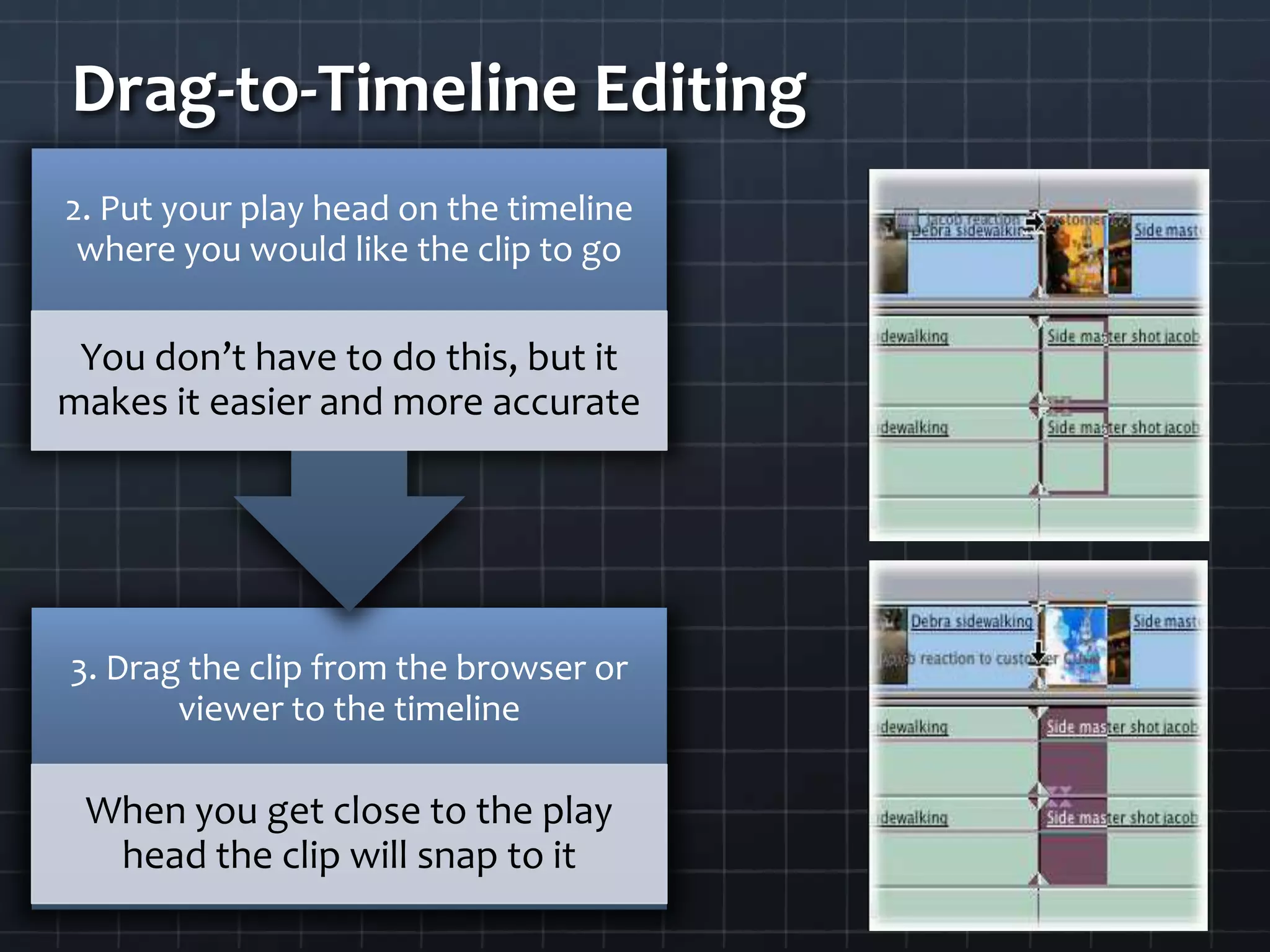 Drag-to-Timeline Editing