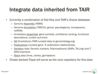 Tripal within the Arabidopsis Information Portal - PAG XXIII Slide 10
