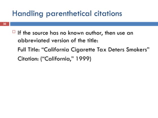 Citing References - English for Academic Purposes.ppt