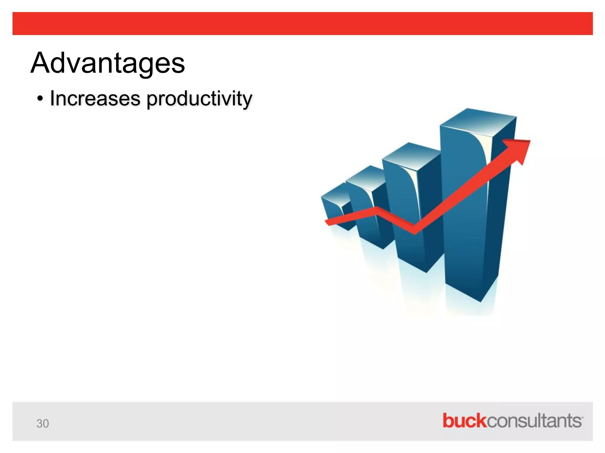 30
Advantages
• Increases productivity
 