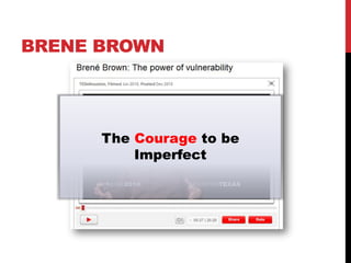 BRENE BROWN




      The Courage to be
          Imperfect
 