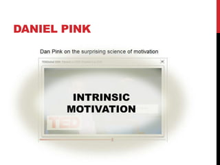 DANIEL PINK




        INTRINSIC
       MOTIVATION
 