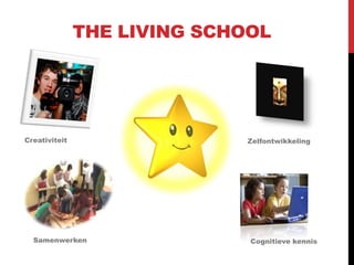 THE LIVING SCHOOL




Creativiteit                 Zelfontwikkeling




  Samenwerken                 Cognitieve kennis
 