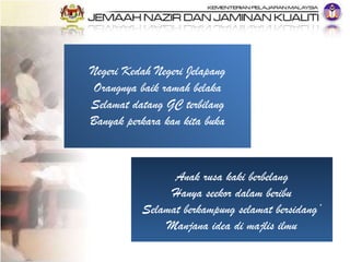 Negeri Kedah Negeri Jelapang Orangnya baik ramah belaka Selamat datang GC terbilang Banyak perkara kan kita buka Anak rusa...
