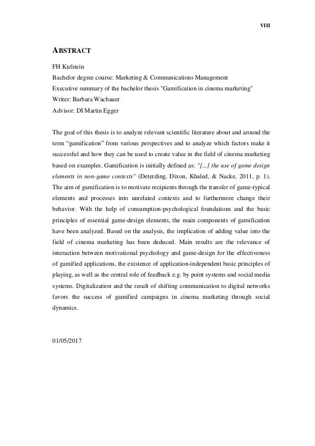 abstract bachelor thesis beispiel