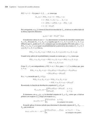6
.
.
.
P(Y1 = 6) = p(6, 1) + p(6, 2) + p(6, 3) + . . .+p(6, 6) = 1 