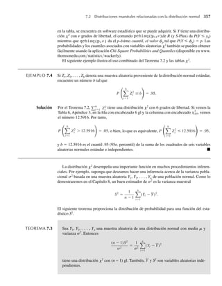 248 Capítulo 5 Distribuciones de probabilidad multivariantes
Si Y1 y Y2 son variables aleatorias continuas con función de densidad conjunta f1(y1, y2)
y funciones de densidad marginal f1(y1) y f2(y2), respectivamente, entonces Y1 y Y2 son
independientes si y sólo si
f (y1, y2) = f1(y1) f2(y2)
para todos los pares de números reales (y1, y2).
A continuación ilustramos el concepto de independencia con algunos ejemplos.
EJEMPLO 5.9 Para el problema de tirar un dado de la Sección 5.2, demuestre que Y1 y Y2 son independien-
tes.
Solución En este problema a cada uno de los 36 puntos muestrales se le dio probabilidad 1/36.
Considere, por ejemplo, el punto (1, 2). Sabemos que p(1, 2) = 1/36. También, p1(1) = P(Y1
= 1) = 1/6 y p2(2) = P(Y2 = 2) = 1/6. Por tanto,
p(1, 2) = p1(1) p2(2).
Lo mismo es cierto para todos los demás valores de y1 y y2, de lo cual se deduce que Y1 y Y2
son independientes. Q
EJEMPLO 5.10 Consulte el Ejemplo 5.5. ¿El número de republicanos en la muestra es independiente del nú-
mero de demócratas? (¿Es Y1 independiente de Y2?)
Solución La independencia de variables aleatorias discretas requiere que p(y1, y2) = p1(y1) p2(y2) para
toda selección (y1, y2). Entonces, si esta igualdad es violada para cualquier par de valores
(y1, y2), las variables aleatorias son dependientes. Al observar la esquina superior izquierda de
la Tabla 5.2, veremos que
P(0, 0) = 0.
Pero p1(0) = 3/15 y p2(0) = 6/15. En consecuencia,
p(0, 0) ≠ p1(0) p2(0),
de modo que Y1 y Y2 son dependientes. Q
EJEMPLO 5.11 Sea
f (y1, y2) =
6y1 y2
2 , 0 ≤ y1 ≤ 1, 0 ≤ y2 ≤ 1,
0, en cualquier otro punto.
Demuestre que Y1 y Y2 son independientes.
 