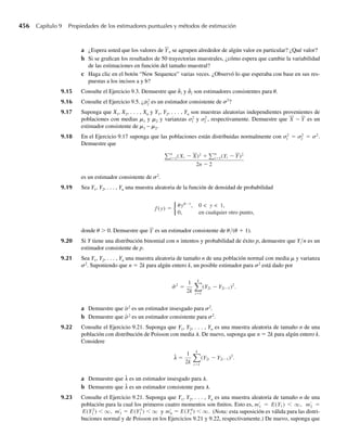 300 Capítulo 6 Funciones de variables aleatorias
Solución La región en la cual f(y1, y2) no es cero, así como la línea y1 − y2 = u, para un valor de u entre
0 y 1 se muestran en la Figura 6.1. Observe que cualquier punto (y1, y2) tal que y1 − y2 ≤ u se
encuentra sobre la recta y1 − y2 = u.
Si u  0, la recta y1 − y2 = u tiene punto de intersección –u  0 y FU(u) = P(Y1 −
Y2 ≤ u) = 0. Cuando u  1, la recta y1 − y2 = u tiene punto de intersección –u  –1 y FU(u)
= 1. Para 0 ≤ u ≤ 1, FU(u) = P(Y1 − Y2 ≤ u) es la integral sobre la región sombreada oscura
localizada arriba de la recta y1 − y2 = u. Como es más fácil integrar sobre la región triangular
inferior, podemos escribir, para 0 ≤ u ≤ 1,
FU (u) = P(U ≤ u) = 1 − P(U ≥ u)
= 1 −
1
u
y1−u
0
3y1 dy2 dy1
= 1 −
1
u
3y1(y1 − u) dy1
= 1 − 3
y3
1
3
−
uy2
1
2
1
u
= 1 − 1 −
3
2
(u) +
u3
2
=
1
2
(3u − u3
).
Resumiendo,
FU (u) =
0, u  0,
(3u − u3
)/2, 0 ≤ u ≤ 1,
1, u  1.
Una gráfica de FU(u) se muestra en la Figura 6.2(a).
Se deduce que
fU (u) =
dFU (u)
du
=
3(1 − u2
)/2, 0 ≤ u ≤ 1,
0, en cualquier otro punto.
La función de densidad fU(u) se grafica en la figura 6.2(b).
F I G U R A 6.1
Región en la cual
f(y1, y2) es positiva,
Ejemplo 6.2
y2
y1
0
1
1
u
y 1
–
y 2
=
u
06-Wakerly.indd 300
06-Wakerly.indd 300 27/7/09 02:42:36
27/7/09 02:42:36
 