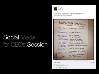 Social Media
for CEOs Session
 