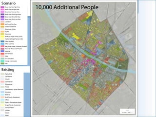 Legend

   Mixed-Use Res High-Rise
   Mixed-Use Res Mid-Rise
   Mixed-Use Res Low-Rise
   Mixed-Use Office High-Rise
   Mixed-Use Office Mid-Rise
   Mixed-Use Office Low-Rise
   Live/Work
   Apt/Condo Mid-Rise
   Garden Apartments
   Warehouse Rehab
   Duplex
   Townhome
   Small Lot Single Family (3-5K)
   Traditional Single Family (5-8K)
   Office Mid-Rise
   Office Low-Rise
   Main Street Retail (University focused)
   Rehab for Restaurant/Theater
   Industrial
   Arterial Retail
   Hotel
   K-12 Education
   College or University
   Park




Legend
    Agricultural
    Cemeteries
    Church
    Commercial
    Educational
    Forest
    Government / Social Services
    Industrial
    Medical
    Multi-Family Residential
    Office
    Parks / Recreational Areas
    Single Family Residential
    Transportation
    Utilities
    Vacant
    Water
 