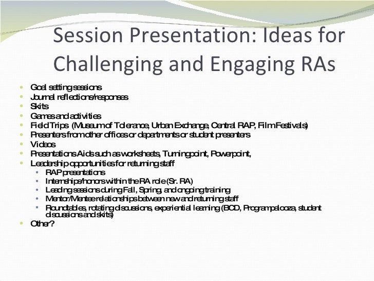 wacuho ra training presentation