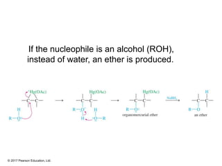 © 2017 Pearson Education, Ltd.
If the nucleophile is an alcohol (ROH),
instead of water, an ether is produced.
 