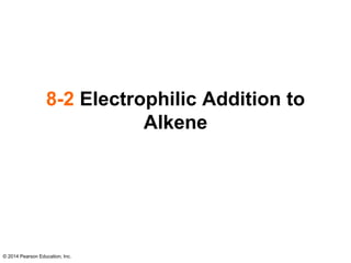 © 2014 Pearson Education, Inc.
8-2 Electrophilic Addition to
Alkene
 