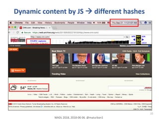 22
Dynamic content by JS à different hashes
WADL 2018, 2018-06-06 @maturban1
 