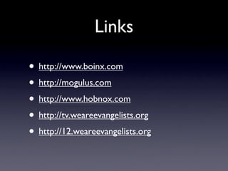 we are evangelists Live TT Webmontag