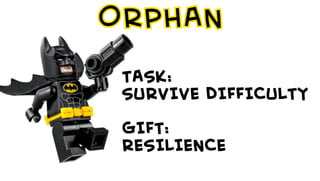 ORPHAN
TASK:
SURVIVE DIFFICULTY
GIFT:
RESILIENCE
 