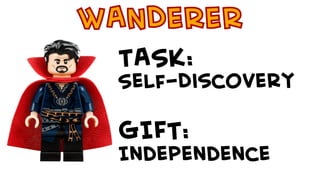 WANDERER
TASK:
Self-Discovery
GIFT:
Independence
 