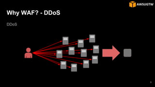 DDoS
Why WAF? - DDoS
8
 