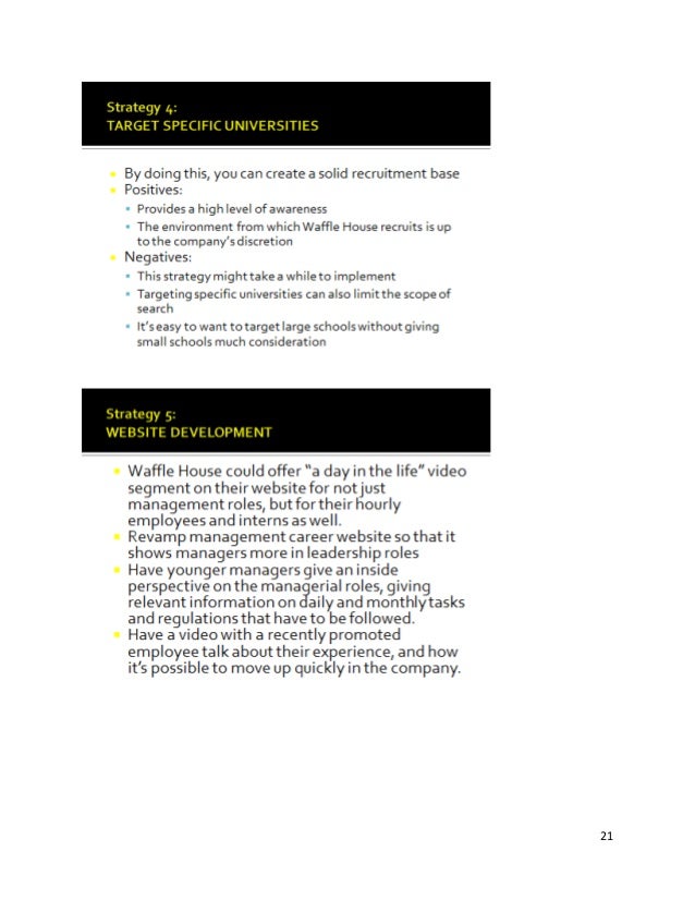 Waffle House Recruitment Plan