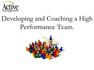 Developing and Coaching a High Performance Team. 