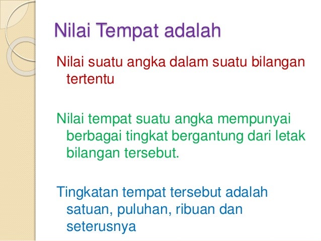 Nilai tempat suatu bilangan