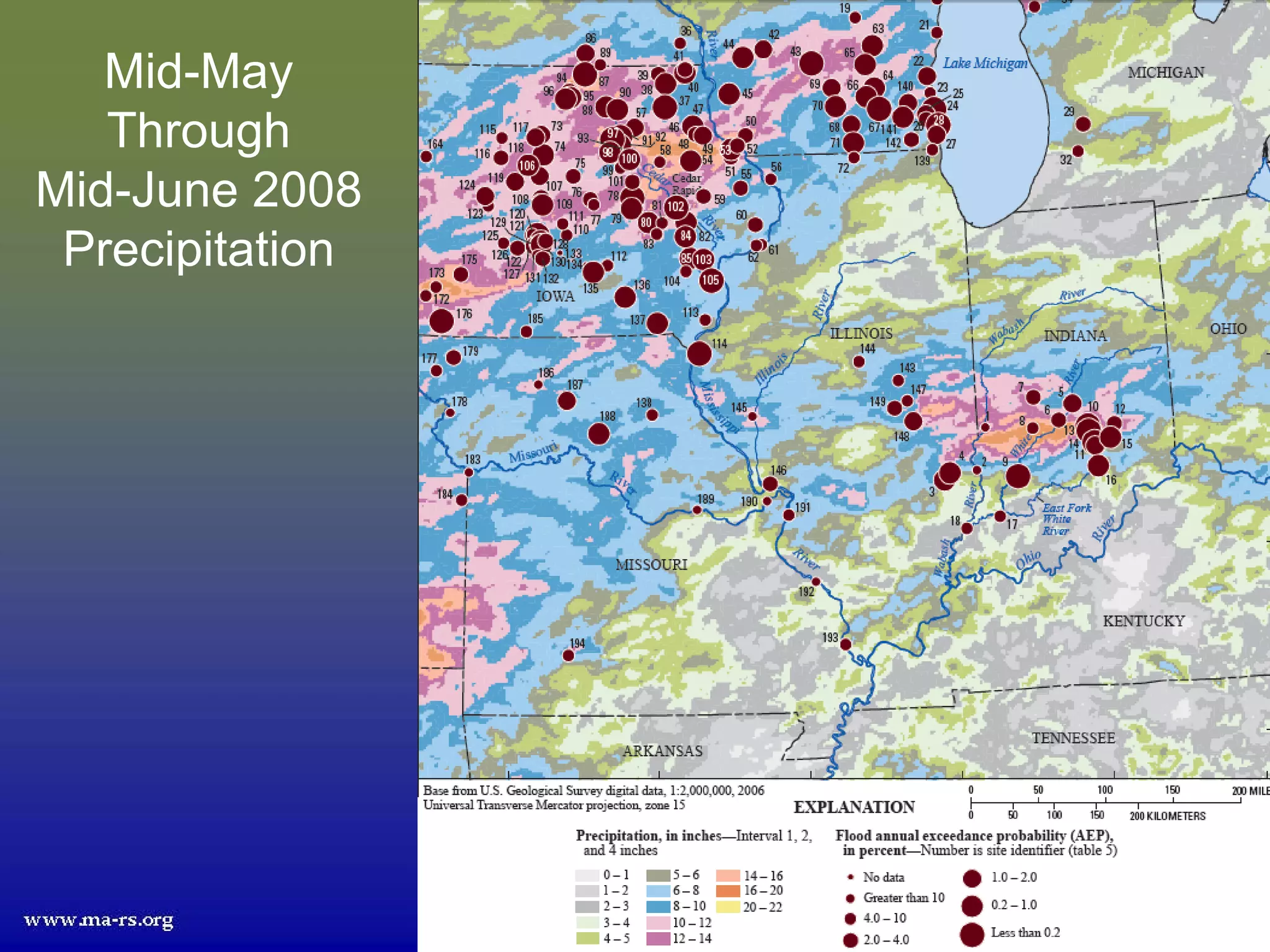 Mid-May
   Through
Mid-June 2008
 Precipitation
 