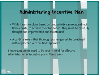 Wage incentive plans