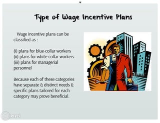 Wage incentive plans